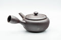 Tezumi — Japanese Kyusu - Engraved Banko-yaki Obi-ami 360 Strainer Teapot - 325ml — three-quarter view from the opposite side