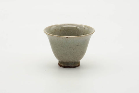 Tezumi — Japanese Teacup - Small Sage Gray Celadon Glazed Guinomi - 50ml — front view from another angle