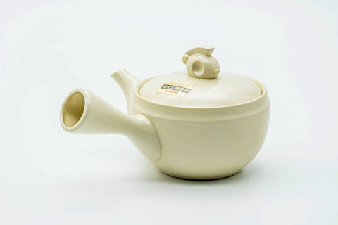 Japanese Kyusu - White Bunny Rabbit Tokoname-yaki Mesh Teapot - 250ml
