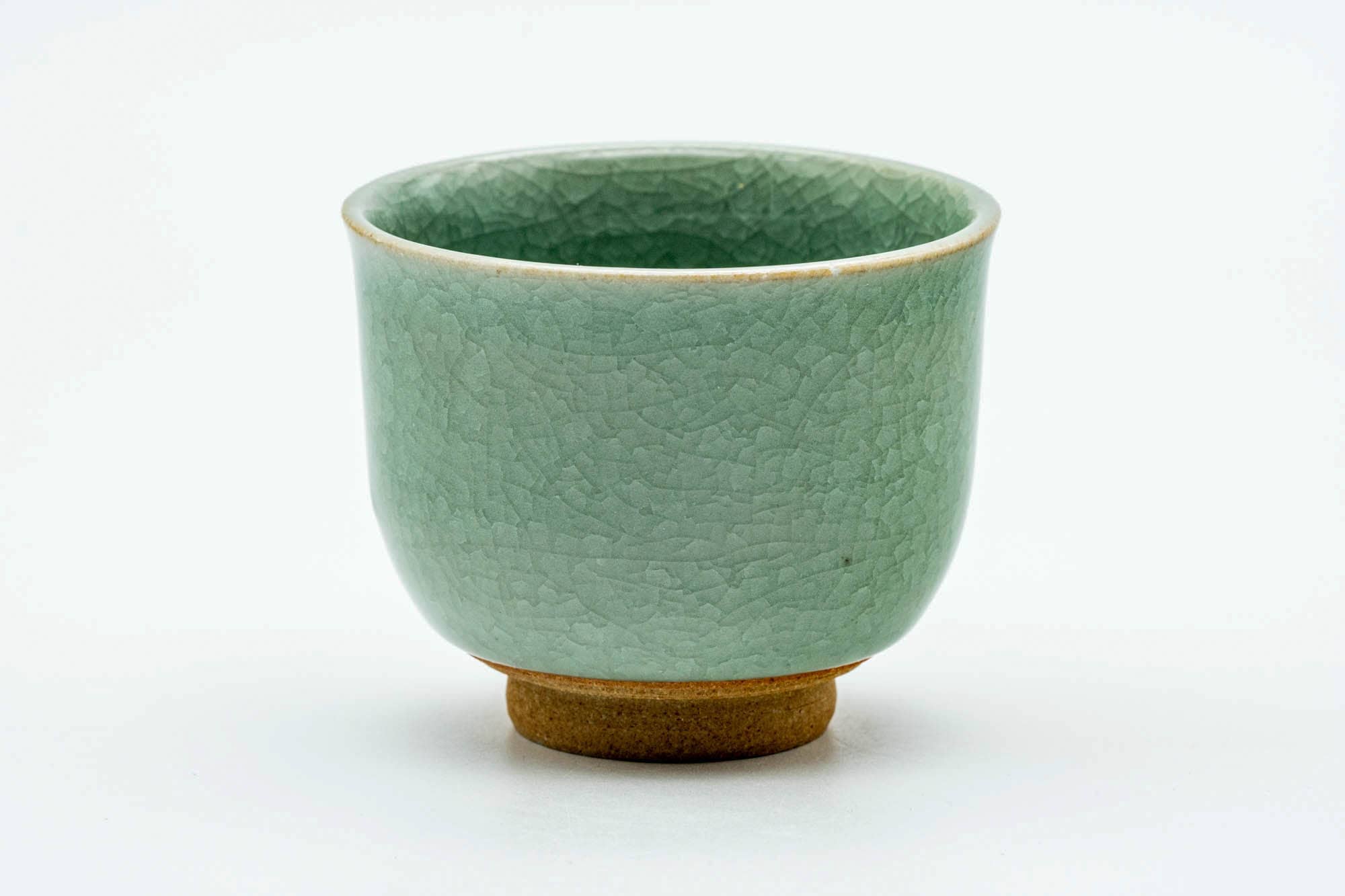 Japanese Teacup - Green Celadon Snowflake Glazed Yunomi - 130ml