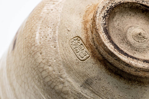 Japanese Matcha Bowl - Floral Cream Shino Glazed Chawan - 300ml