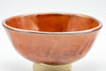 Japanese Matcha Bowl - 久 Amber Red Wabi-Sabi Chawan - 150ml - three-quarter view showing the interior
