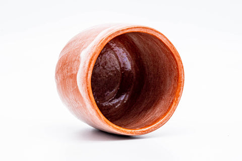 Japanese Matcha Bowl - 平安清楽窯 Heian Seiraku Kiln - Red Yamamichi Aka-raku Winter Chawan - 425ml