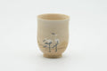 Tezumi — Japanese Teacup - Beige Glazed Egrets Tulip Yunomi - 130ml — front view