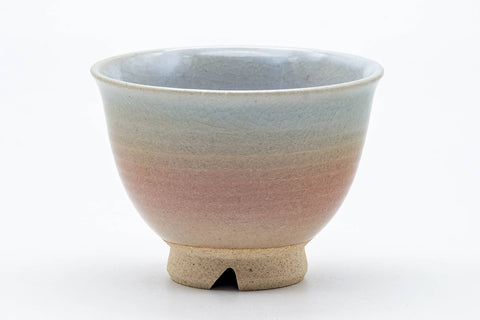 Japanese Teacup - 天鵬山 Tsubaki Kiln - Beige Pink Glazed Hagi-yaki Yunomi - 130ml