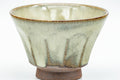 Tezumi — Japanese Teacup - Milky Sage Drip-Glazed Yunomi - 110ml — tipped to show the interior