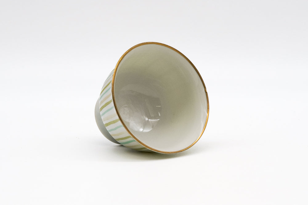 Japanese Teacup - 倉元 真佐夫 Kuramoto Masao - Striped Tokusa Senchawan - 40ml