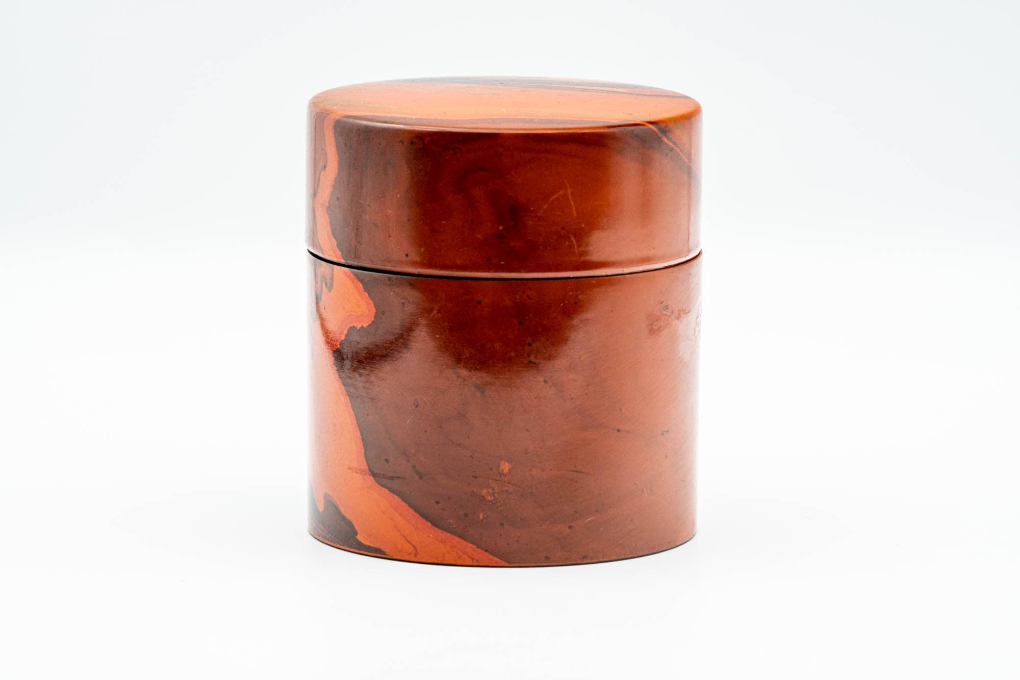 Japanese Chazutsu - Marbled Red Lacquer Tea Canister - 200ml