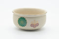 Tezumi — Japanese Kensui - Floral Beige White Glazed Kyo-yaki Water Bowl - 400ml — front view