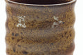 Tezumi — Japanese Teacup - Ash Glazed Spiraling Bizen-yaki Yunomi - 100ml — tipped to show the interior