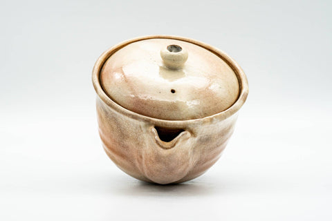 Tezumi — Japanese Houhin - 萩焼 Large Hagi-yaki Ceramic Filter Teapot - 280ml — top-down view of the lid