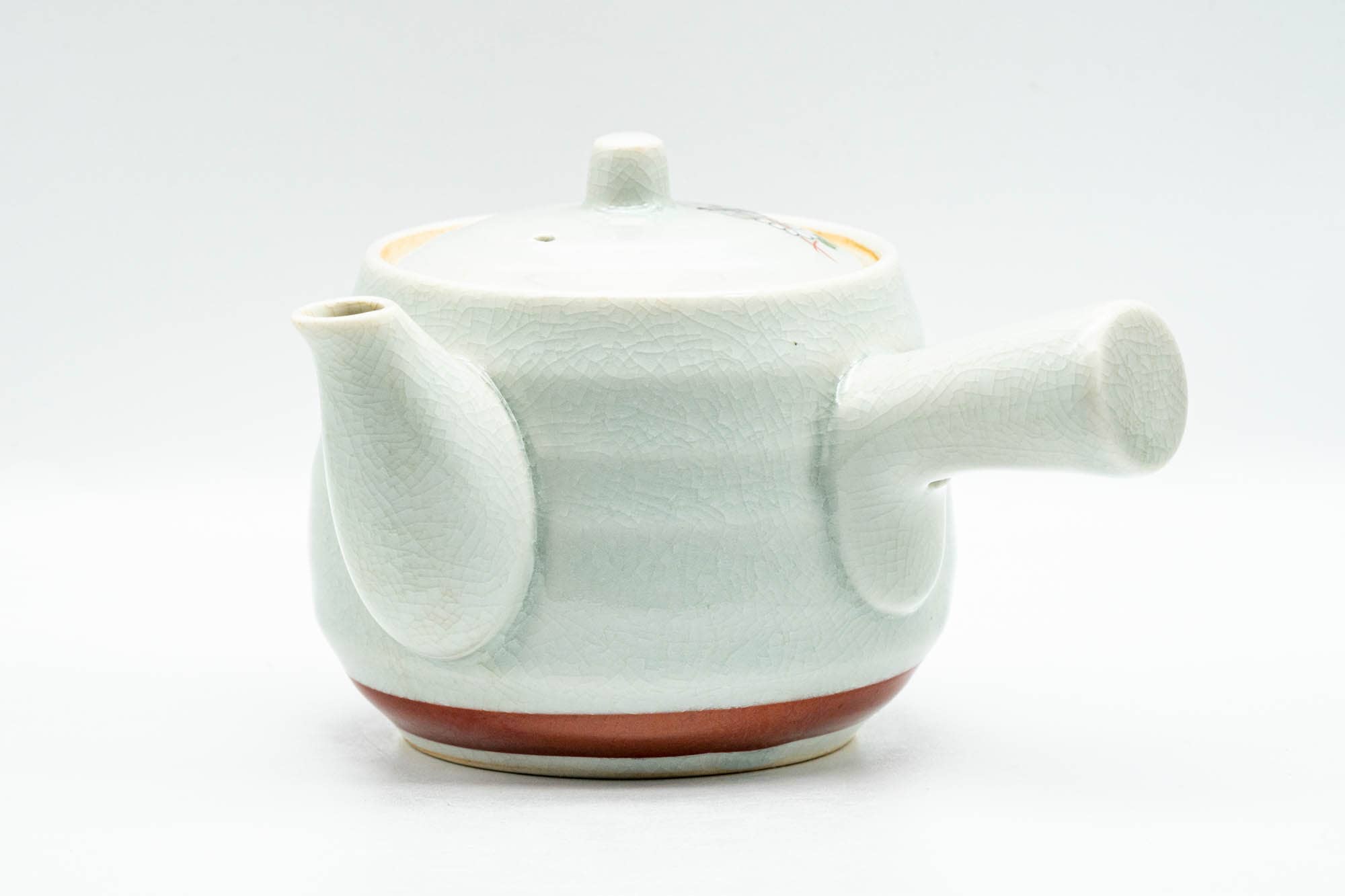 Japanese Kyusu - Floral White Porcelain Kutani-yaki Debeso Teapot - 420ml