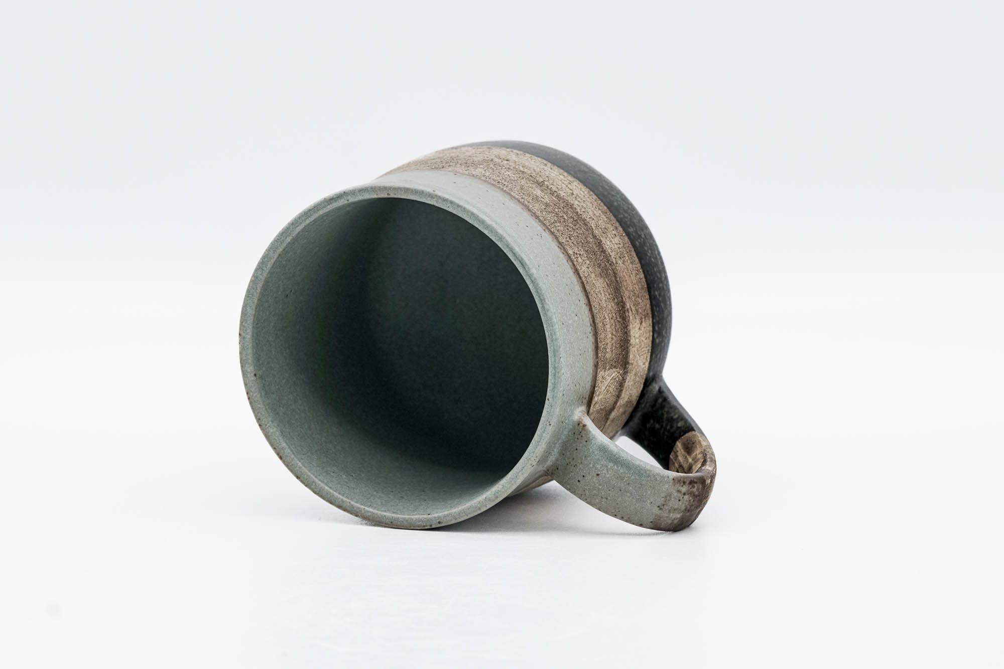 Grey Beige Black Striped Mino-yaki Mug - Thumbnail 2