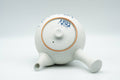 Japanese Tea Set - Blue Floral White Matte Glazed Arita-yaki Debeso Kyusu Teapot with 5 Yunomi Teacups - Tezumi