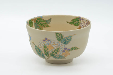 Japanese Matcha Bowl - Colourful Floral Kyo-yaki Chawan - 400ml