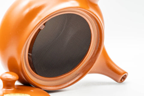 Japanese Kyusu - Red Shudei Tokoname-yaki Mesh Teapot - 300ml