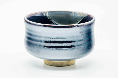 Japanese Matcha Bowl - Black Blue Hare's Fur Drip-Glazed Chawan - 350ml