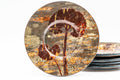 Tezumi — Japanese Chataku - Set of 5 Cherry Bark Fuki Leaf Wooden Tea Saucers — three-quarter view