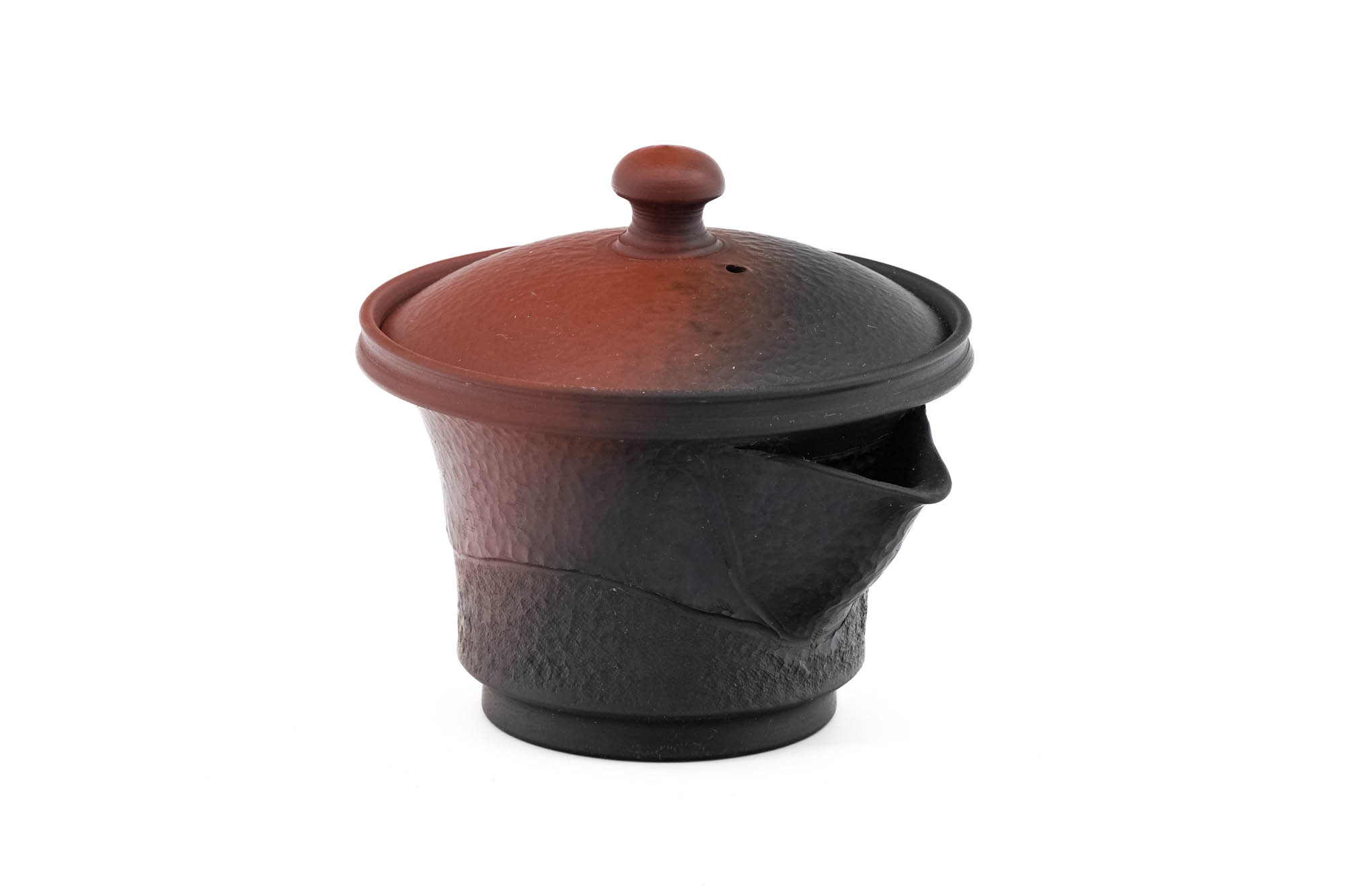 Japanese Houhin - 村田益規 Murata Yoshiki - Black Red Yohen Tokoname-yaki Handleless Teapot - 120ml
