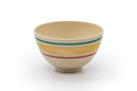 Tezumi — Japanese Matcha Bowl - Striped Kyo Chawan - 400ml — front view from another angle