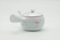 Tezumi — Japanese Kyusu - Floral White Porcelain Arita-yaki Ceramic Filter Teapot - 200ml — side view showing the spout