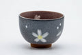 Tezumi — Japanese Teacup - Floral Grey Celadon Snowflake Glazed Yunomi - 150ml — front view
