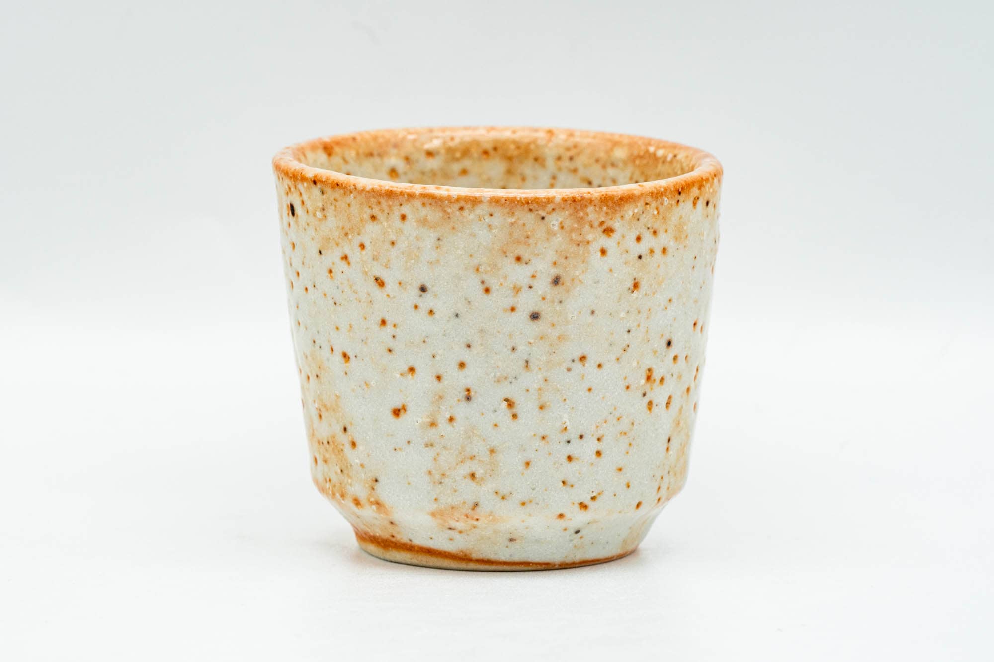 Japanese Teacup - Floral Orange Shino Glazed Guinomi - 45ml