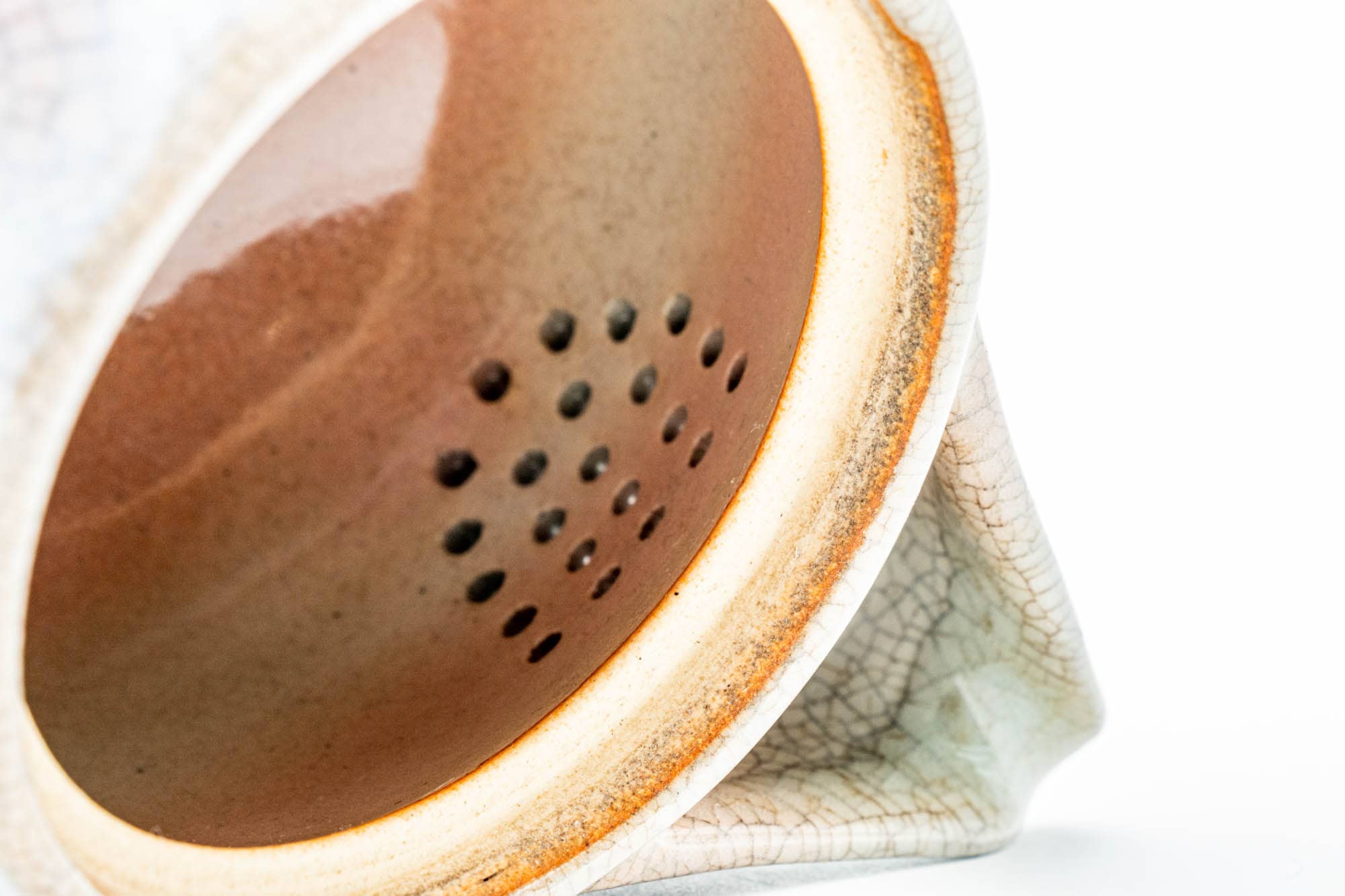 Japanese Kyusu - 天鵬山 Tsubaki Kiln - Beige Weathered Hagi-yaki Ceramic Filter Teapot - 300ml