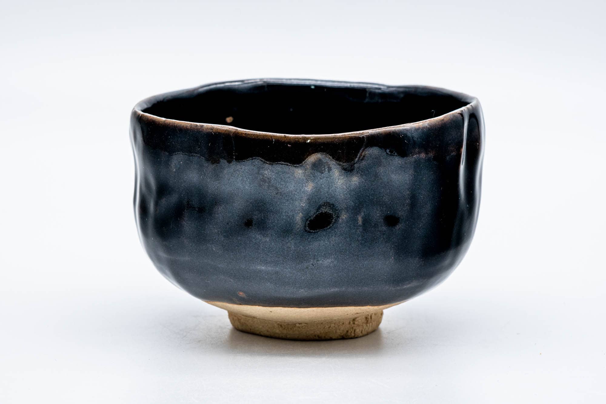 Japanese Matcha Bowl - 加藤敏雄 Toshio Kato - Handbuilt Mura-Tenmoku Glazed Kyo-yaki Chawan - 300ml