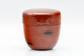 Japanese Natsume - Red Lacquer Spotted Matcha Tea Caddy - 80ml - front view of the closed caddy
