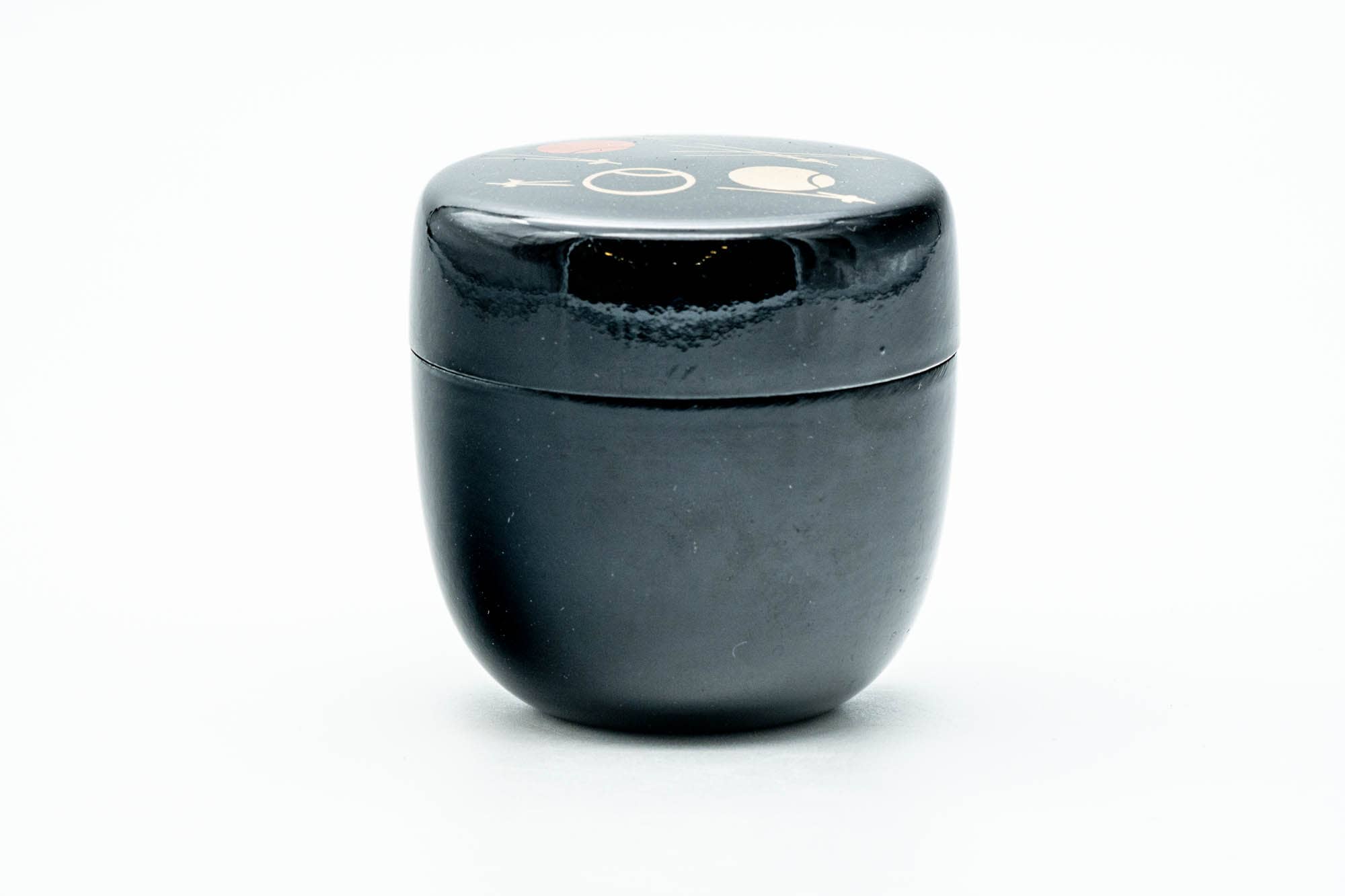 Japanese Natsume - Geometric Black Lacquered Matcha Tea Canister - 100ml