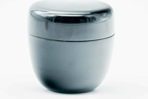 Japanese Ko-Natsume - Small Black Lacquered Wooden Matcha Tea Caddy - 60ml