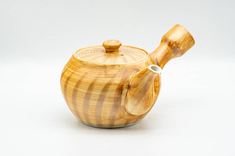 Japanese Tea Set - 有田焼 Arita-yaki Porcelain Debeso Kyusu Teapot with 5 Yunomi Teacups in Wooden Box