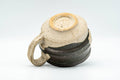 Tezumi — Japanese Teacup - Abstract Brown White Glazed Ushirode Yunomi - 200ml — top-down view of the interior