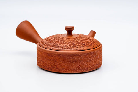 Flat Pine Bark Shudei Tokoname Teapot - 140ml