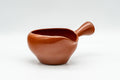 Japanese Yuzamashi - Classic Red Shudei Tokoname-yaki Water Cooler - 150ml - three-quarter view of the red clay water cooler with spout and handle