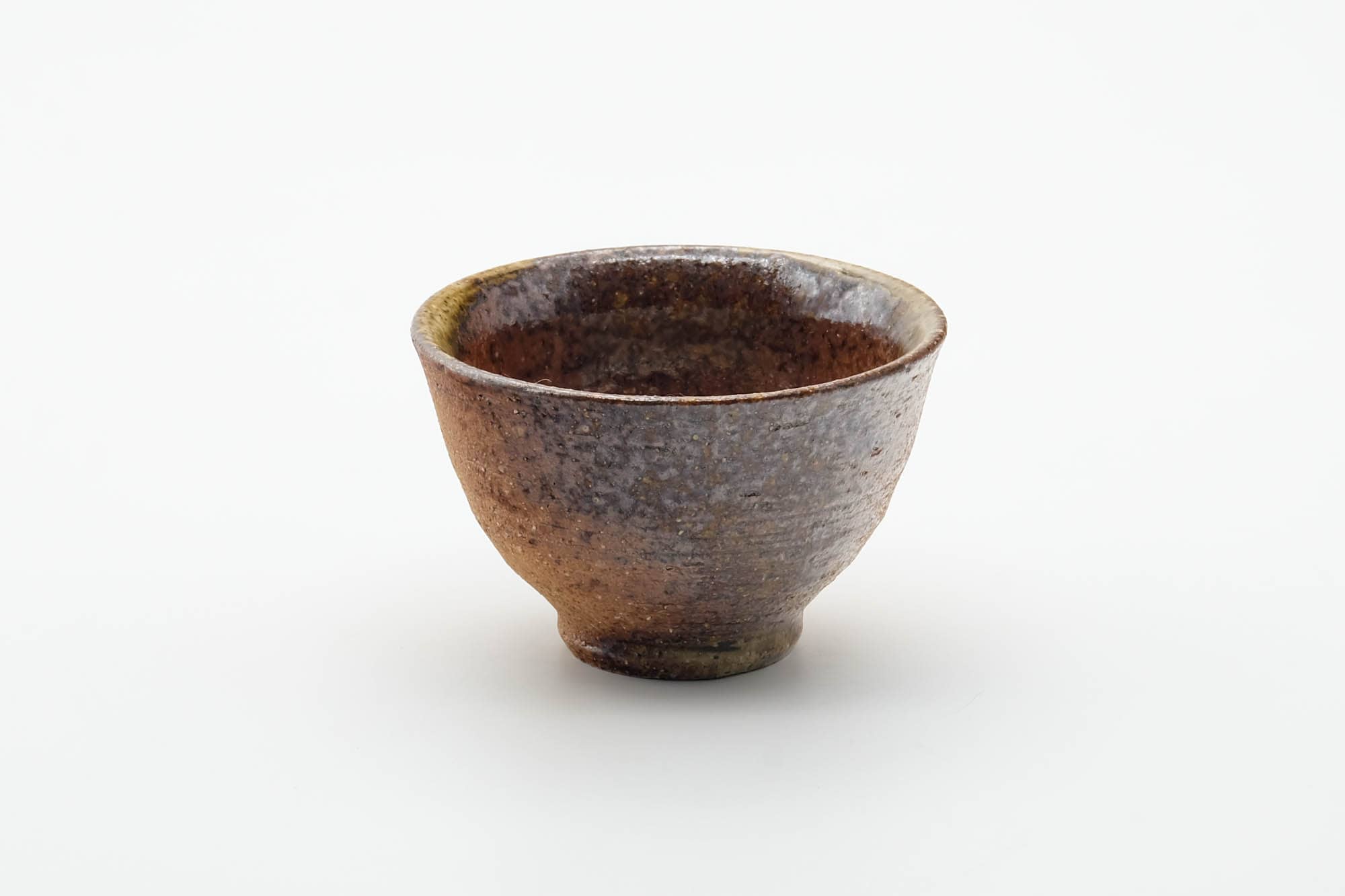 Japanese Teacup - Brown Green Ash Glazed Shigaraki-yaki Yunomi - 110ml