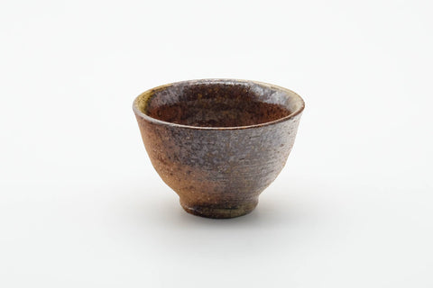 Tezumi — Japanese Teacup - Brown Green Ash Glazed Shigaraki-yaki Yunomi - 110ml — front view from another angle