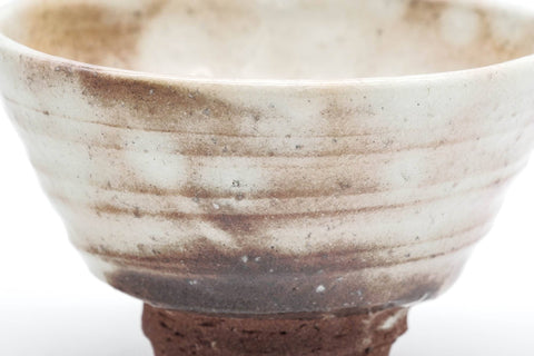 Japanese Matcha Bowl - Beige Pink Gohonte Hagi-yaki Spiraling Chawan - 150ml