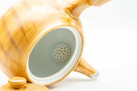 Japanese Tea Set - 有田焼 Arita-yaki Porcelain Debeso Kyusu Teapot with 5 Yunomi Teacups in Wooden Box