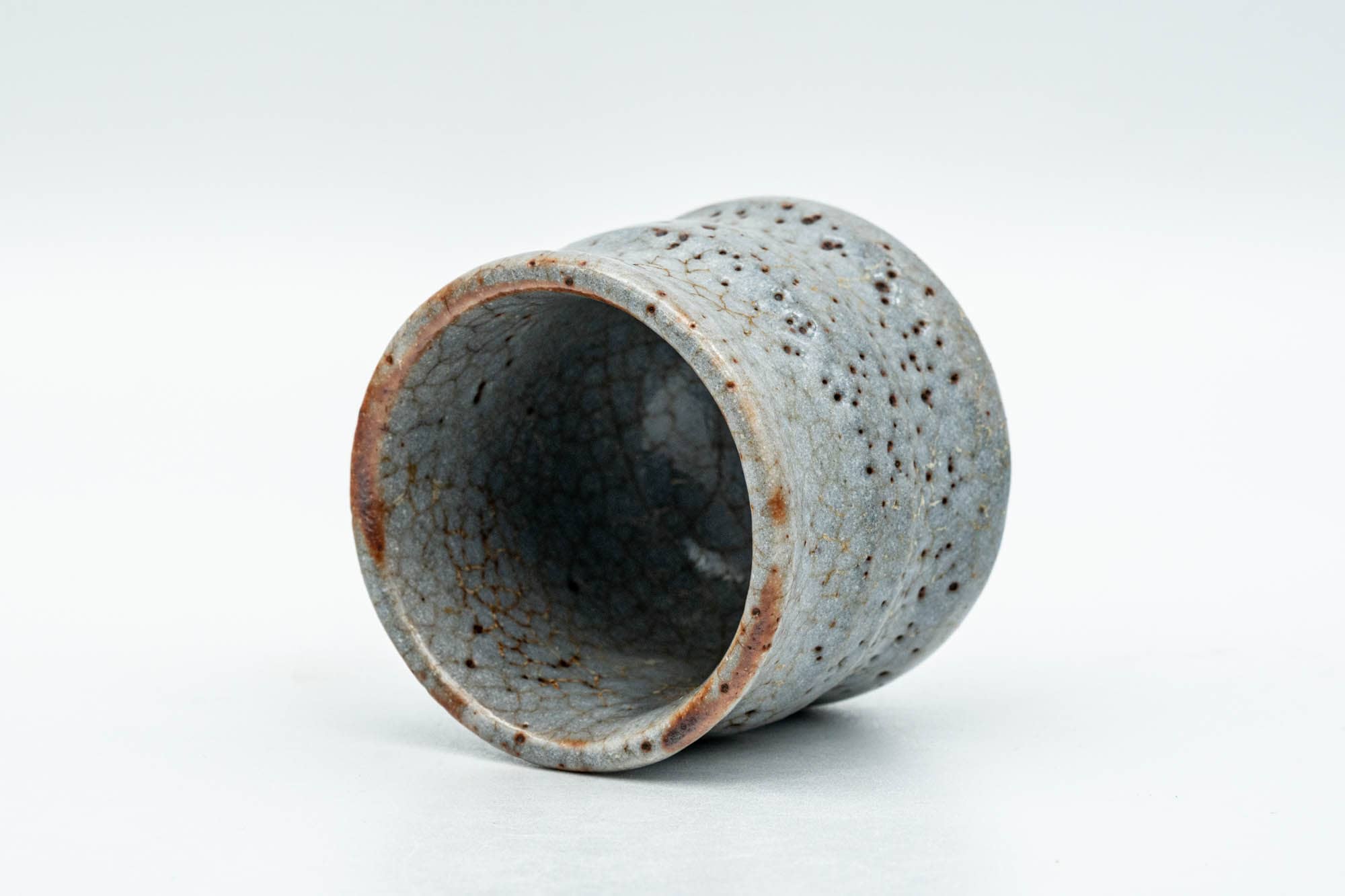 Japanese Teacup - Blue Shino Glazed Ribbed Guinomi - 50ml - Tezumi