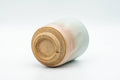 Tezumi — Japanese Teacup - Carved Beige Peach Glazed Hagi-yaki Yunomi - 200ml — top-down view of the interior