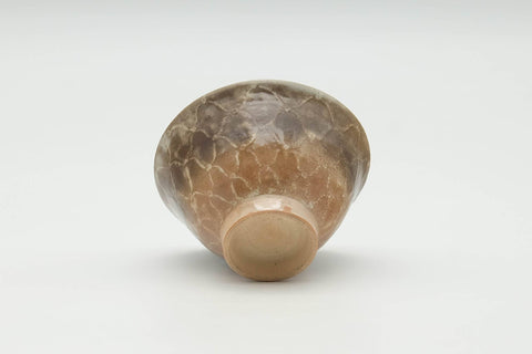 Tezumi — Japanese Teacup - Beige Crazed Glazed Hagi-yaki Yunomi - 80ml — top-down view of the interior