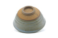 Tezumi — Japanese Matcha Bowl - Olive Green Drip-Glazed Komogai-nari Chawan - 500ml — top-down view of the interior