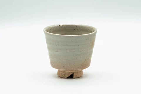 Japanese Tea Set - Hagi-yaki Katakuchi Water Cooler with 5 Guinomi Tea cups - front view of a single guinomi teacup