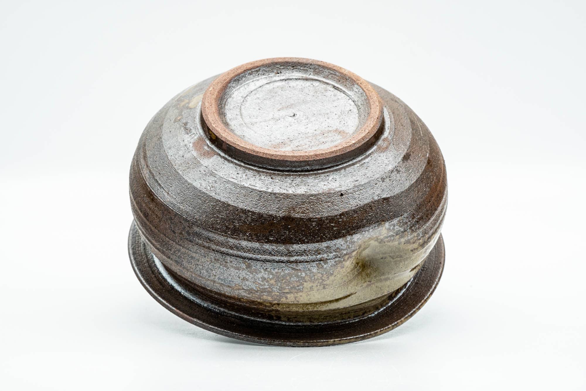 Japanese Kensui - Ash Green Glazed Thumb Indented Shigaraki-yaki Water Bowl - 500ml - Tezumi