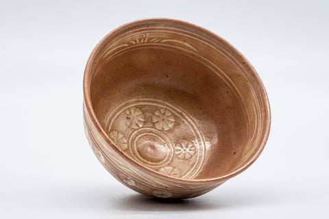 Japanese Matcha Bowl - Small Pink White Glazed Mishima Chawan - 100ml