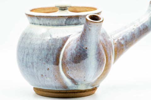 Japanese Kyusu - Large Blue Hare's Fur Glazed Debeso Teapot - 550ml - open teapot showing the interior