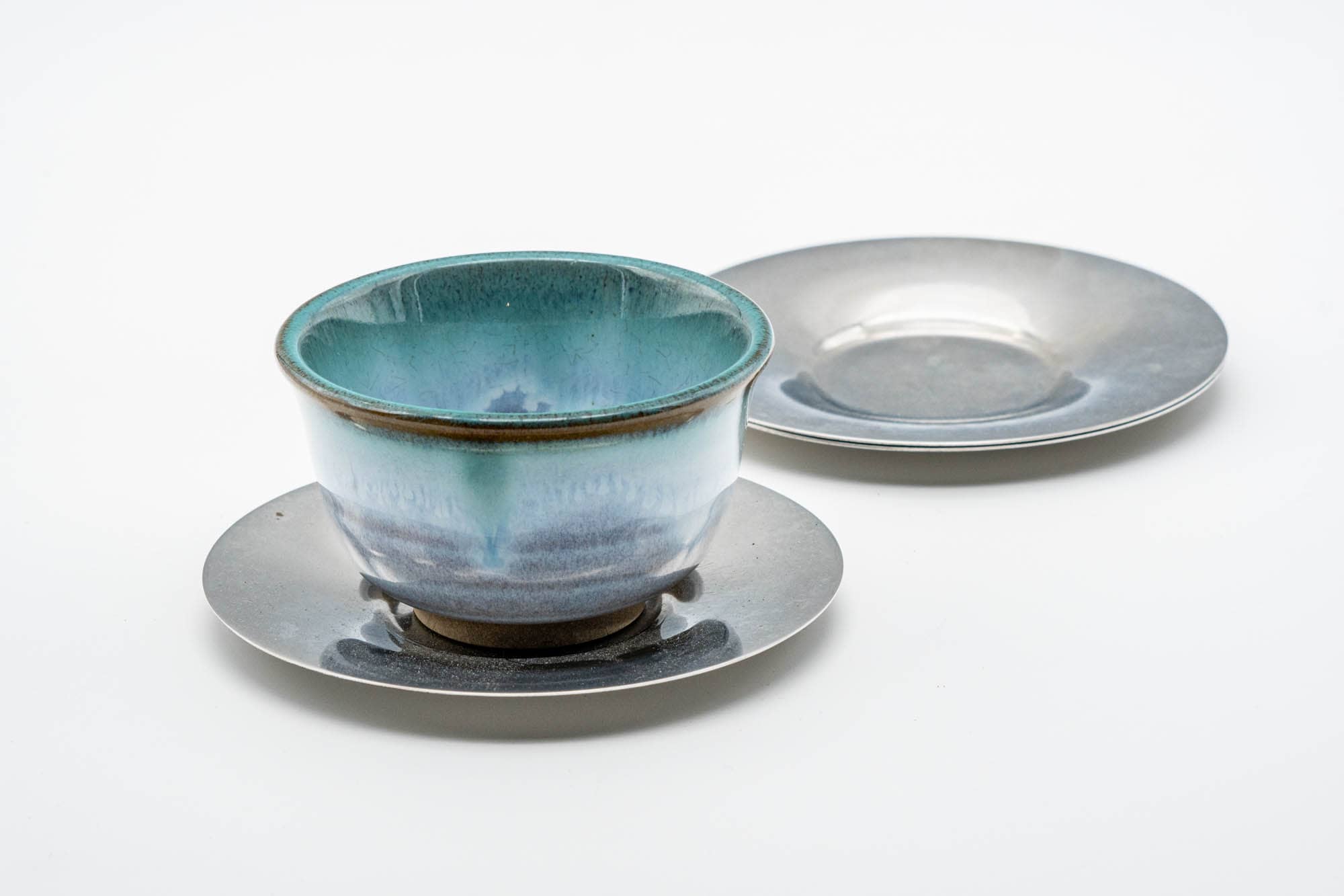 Japanese Chataku - Set of 3 Silver Tea Coasters