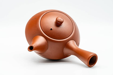 Tezumi — Japanese Kyusu - Calligraphy Engraved Tokoname-yaki Debeso Teapot - 280ml — interior view showing the filter
